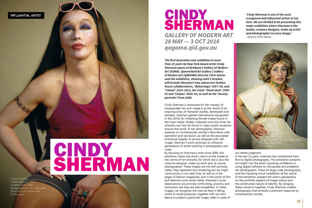 Cindy Sherman in Art Market Magazine