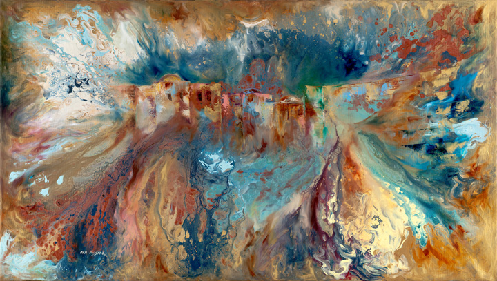 Jerusalem in Abstract, 140x80cm Oil on canvas.