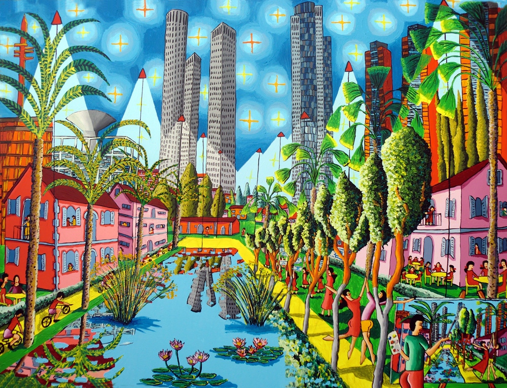 Sarona Park Ttel Aviv, 200X150 cm 59X78 inch, acrylic on canvas 2015