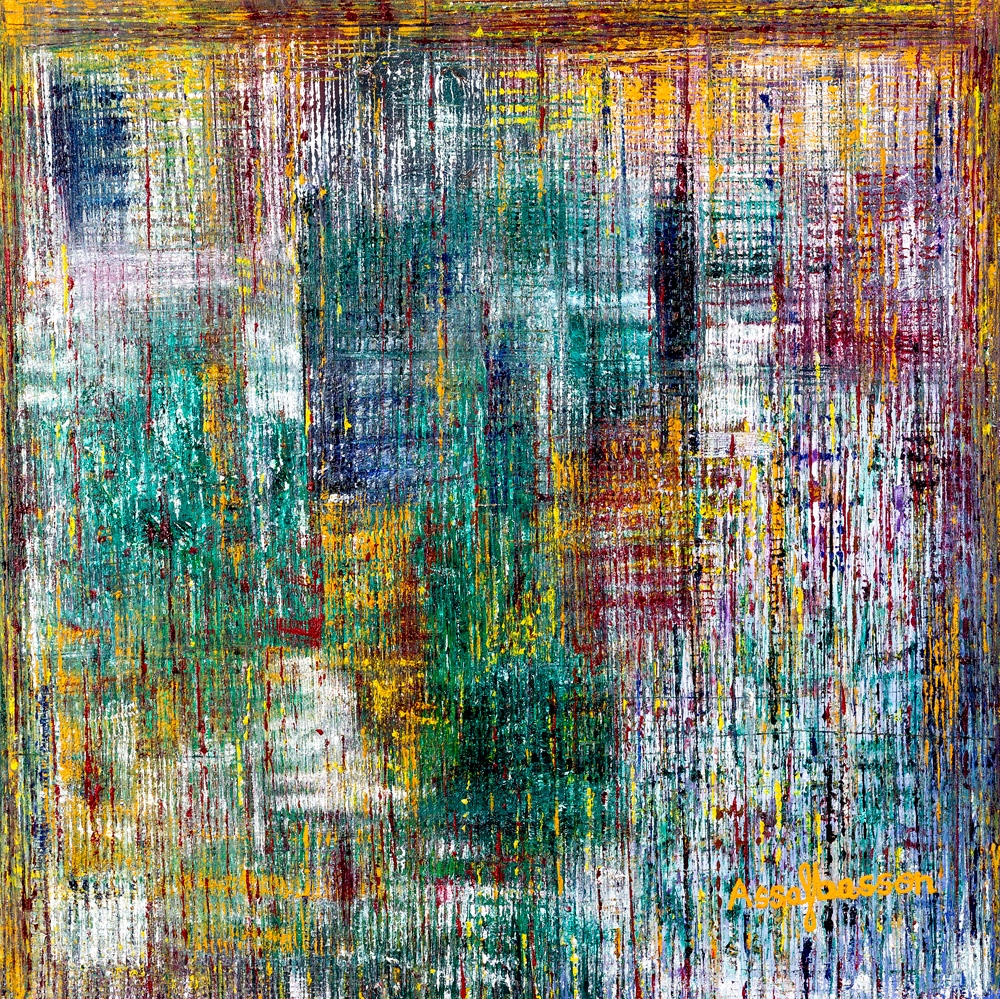‘moisture’, 100×100 cm, oil on canvas, 2016 Tel aviv.