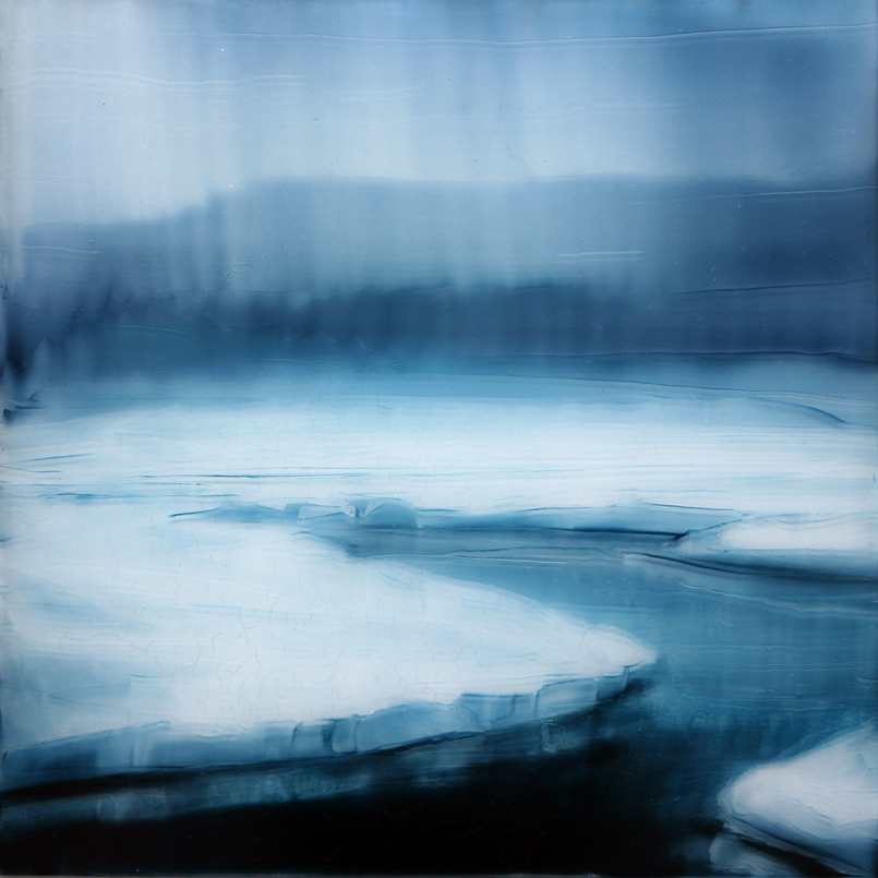 Open Water #3, Acrylic on Plexiglass, 10”x10”inch, 2016