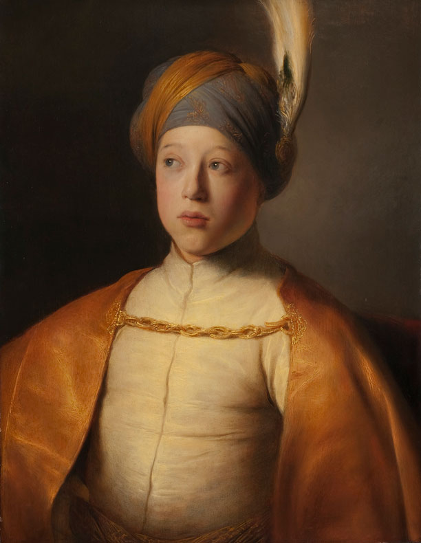 Jan Lievens (Leiden 1607 – 1674 Amsterdam) Boy in a Cape and Turban (Portrait of Prince Rupert of the Palatinate), ca. 1631 Oil on panel, 66.7 x 51.8 cm