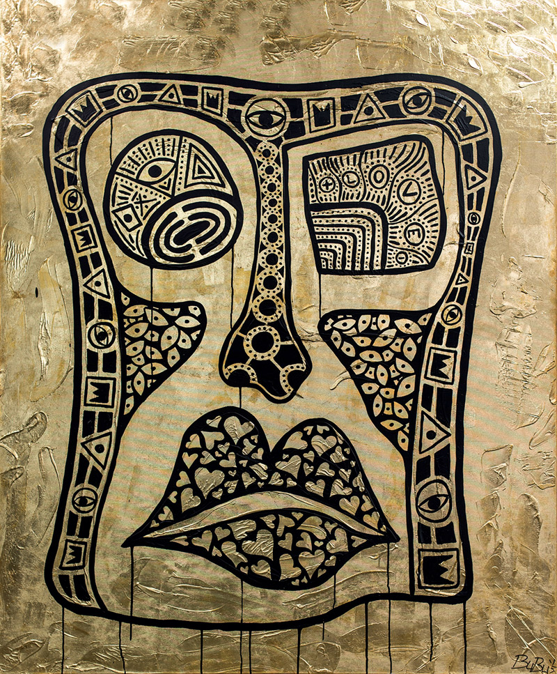 The Believer. 67x59 inch. Metal Leaf, Acrylics. 2016 The Believer. 67x59 inch. Metal Leaf, Acrylics. 2016