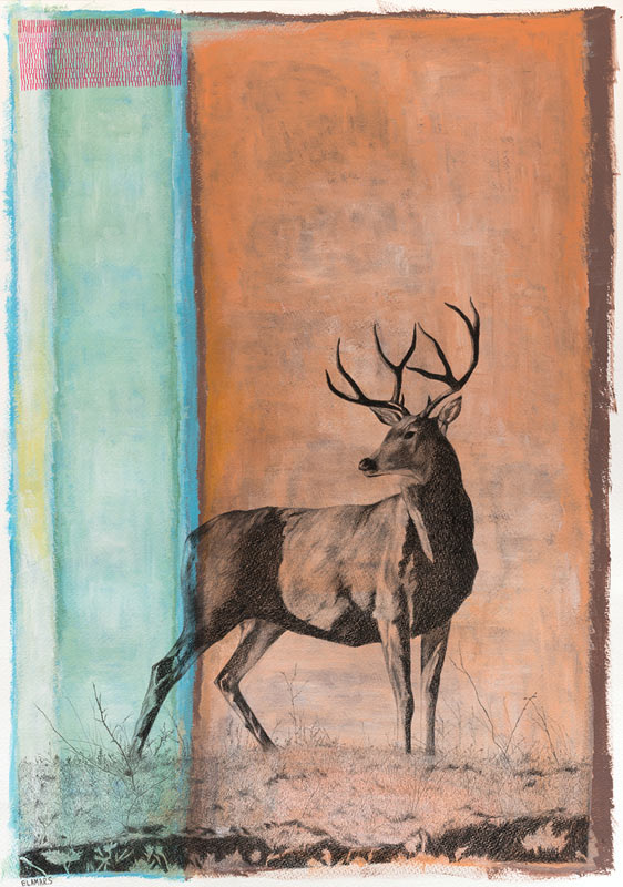 Deer. Acrylic and pencil on paper. 42x60 cm Deer. Acrylic and pencil on paper. 42x60 cm
