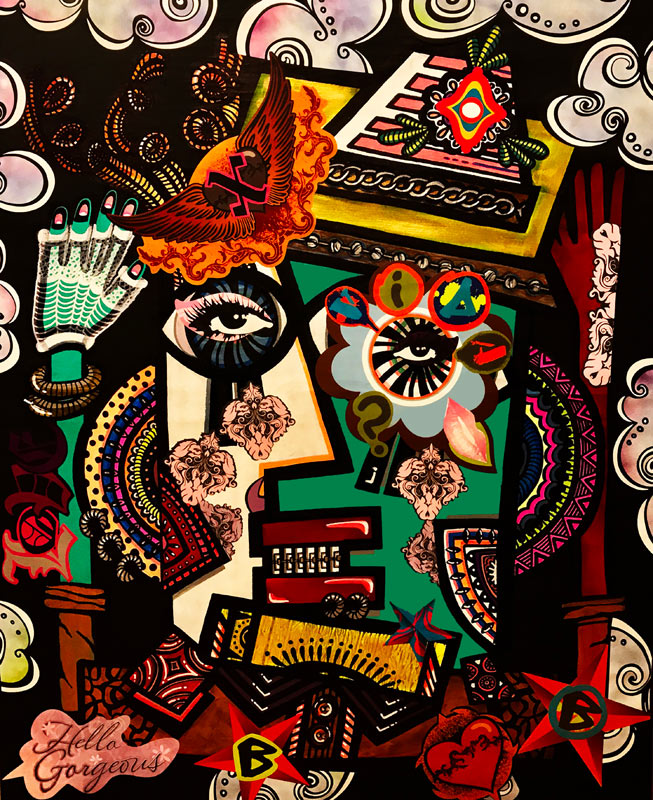 “This is an Assault, Give me your Hat” Mixed media on canvas. 118x78 cm