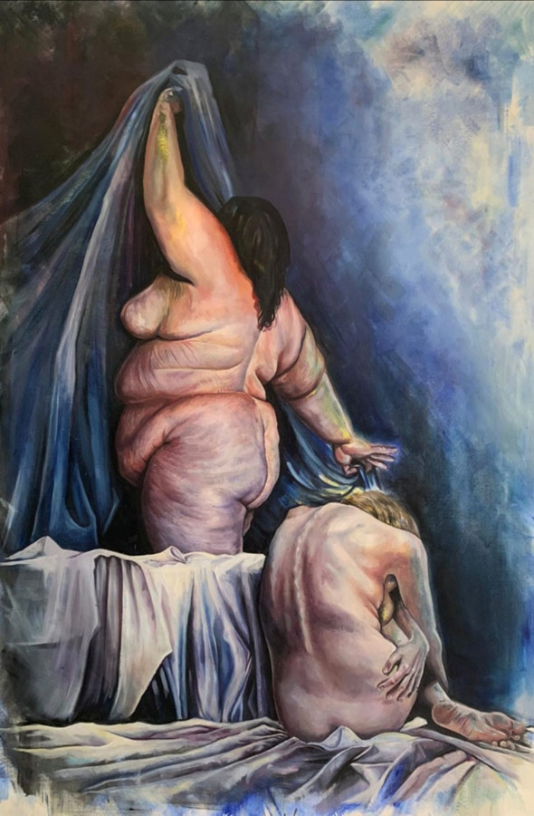 Daniela Guerreiro © All rights reserved.
 Naked Portaits IX
 210cmx150cm. Oil in Canvas . 2020