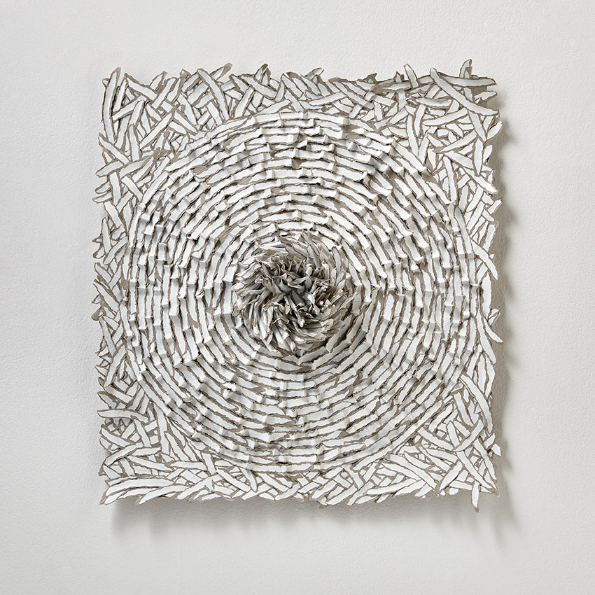 Movement and Rhythm Series | contemporary art relief. 2018
 Hand-torn paper, konjac, acrylic
 H38 x W35 x D5cm
 © Bianca Severijns