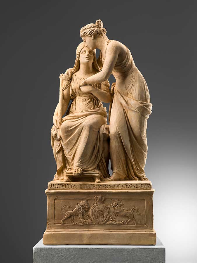  Walter Padovani
 Rinaldo Rinaldi (Padua 1793-1873 Rome)
 Justice and Peace Embrace
 Terracotta
 56 x 26 x 19 cm (22 x 10 x 7.4 in.) 1845