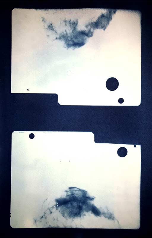 Two Heads 2, cyanotype, 180x 110 cm, 2019 Adi Oz-Ari © All rights reserved. 