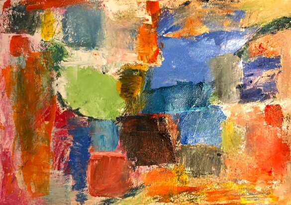 Skies and Walls, 2020 Acrylic on paper. 28 X 38cm. Noa Yerushalmi © All rights reserved.