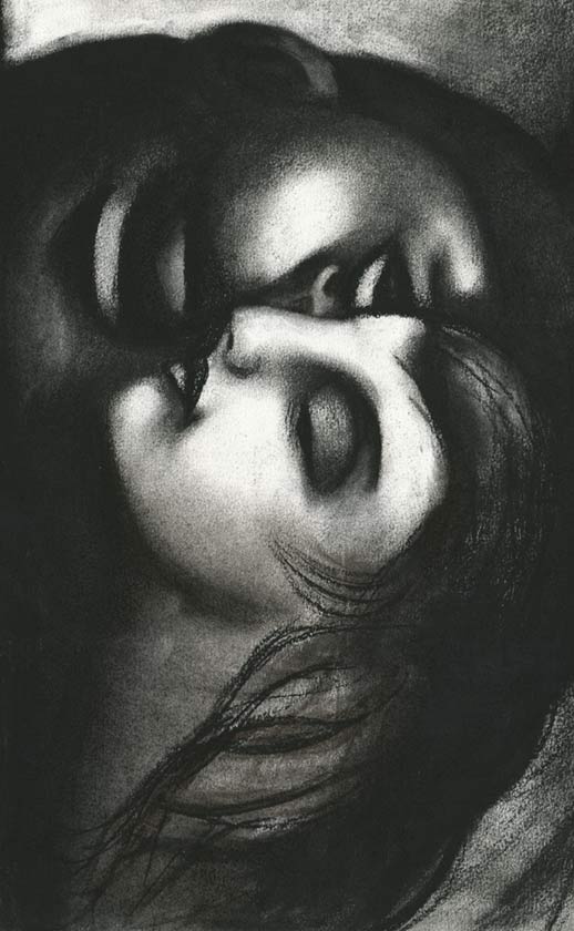 Black and White Kiss. 30 x 18.5 cm. Charcoal on Paper. 2001.
Jim Tsinganos © All rights reserved. 