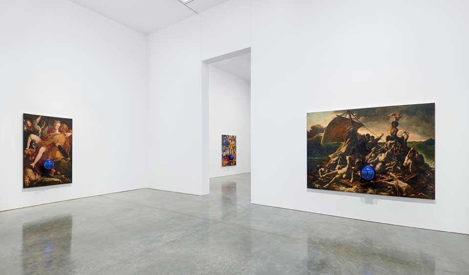 Installation views from:
Jeff Koons Gazing Ball Paintings
Gagosian Gallery, 522 W 21st Street, New York, NY 10011
© Jeff Koons. Photography by Tom Powel Imaging. 
Courtesy Gagosian Gallery.