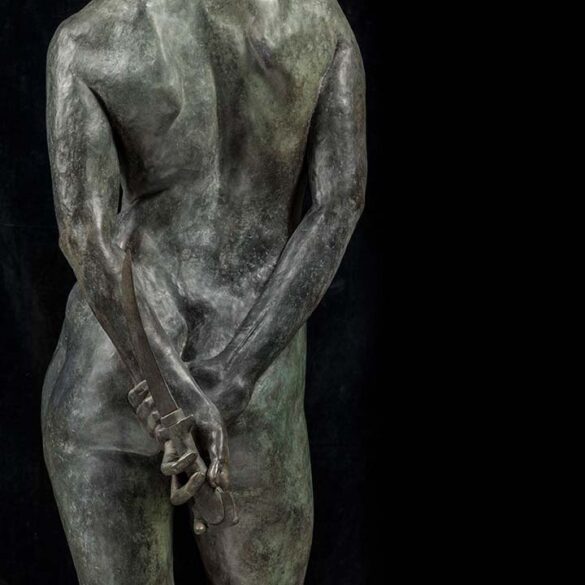 The Fateful Choice. 2021. (Detail) Bronze. H166 x W44 x D47cm Dr. Gindi © All rights reserved.