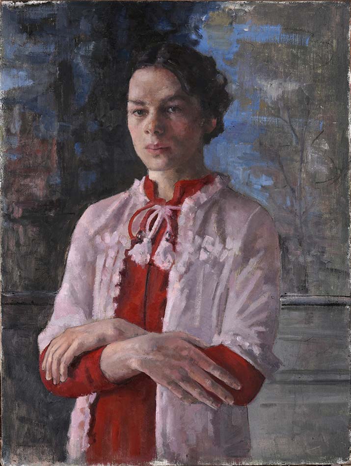 Boy with a Red Dress, 2019, 
Oil on linen mounted on panel,
 80 × 60 cm
Roni Taharlev © All rights reserved. 