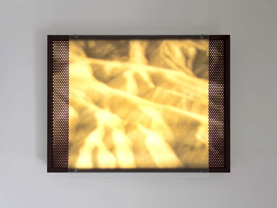 "Death Valley" (2015) 
 Scale/Scape Light Panel series #5 
 Wenge hardwood, stained plywood, LED illumination, acrylic, metal hardware 
 61cm (24”) x 81cm (32”) x 8cm (3”) 
 Eric Forman © All rights reserved.