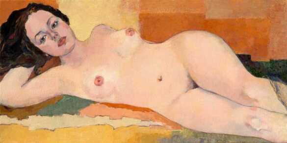 Nude. Oil on canvas. 55 x 110 cm. 2010 Lubov Meshulam Lekovitch © All rights reserved.
