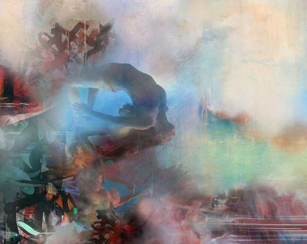 Top: Eternal Dreaming. 
Oil, spray, pastel, acrylic, ink on canvas, 120 x 150 cm
Robyn Ward © All rights reserved.