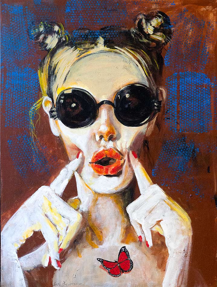 Pucker Up. Acrylic on canvas. 48 x 36 inches. Eva Lewarne © All rights reserved.