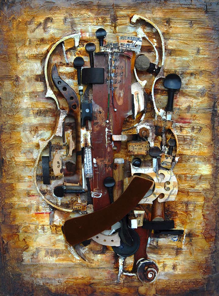 Composition 1. 2016.
 Violin & Mixed Media on Canvas. 61 X 45.5 cm. ShinB © All rights reserved. 