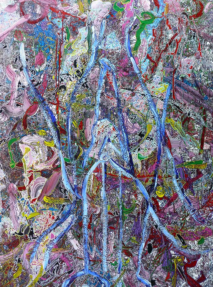 The Last Meeting of Eros and Psyche. population Explosion. 2021 Acrylic on canvas. 
 197 X 150 cm.   Igor Jeno Prokop © All rights reserved.  