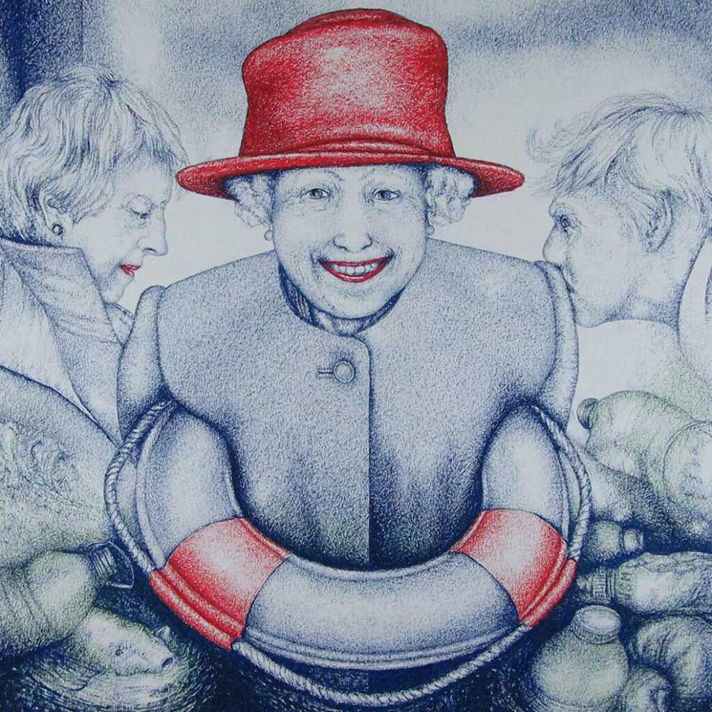 Save the Queen, oil pastel, 60x60cm, 2019
Joey Schmidt-Muller © All rights reserved.