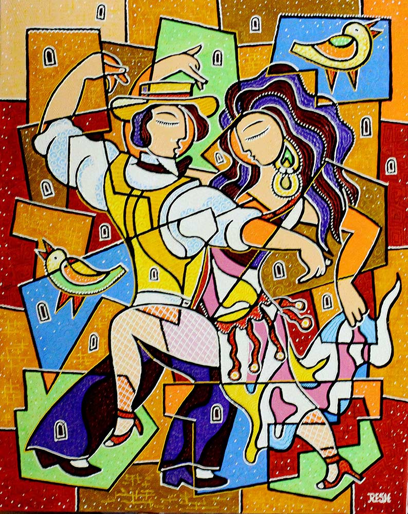Colorful musical composition. Tango. 
Mixed technics on canvas. 100 x 80 cm.
Yosef Reznikov (RESH) © All rights reserved. 