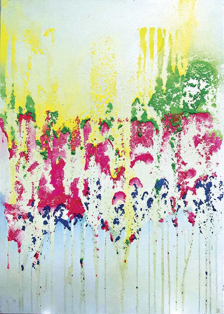Bottom: #Untitled. 2022.
Spray on canvas. 70x50x4,5 cm