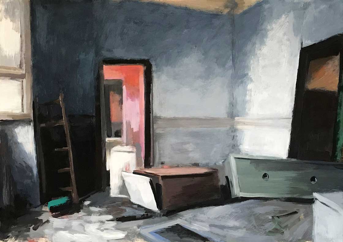  Sweet Home, 2019, Gouache on Paper, 50 x 70 cm