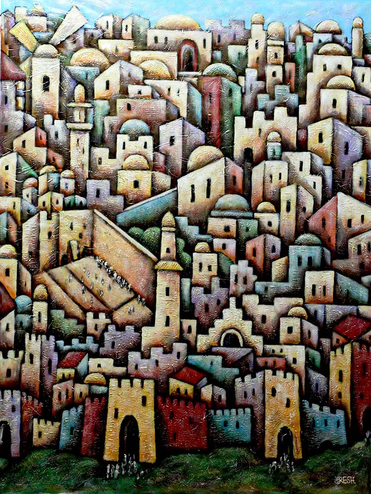 The old Jerusalem
Mixed media on canvas. 132 x 100 cm.