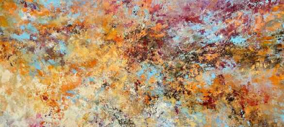 Miri Baruch. Gold List Award. Art Market Magazine. Orange clouds. 2022 Acrylic on canvas. 140x100 cm.