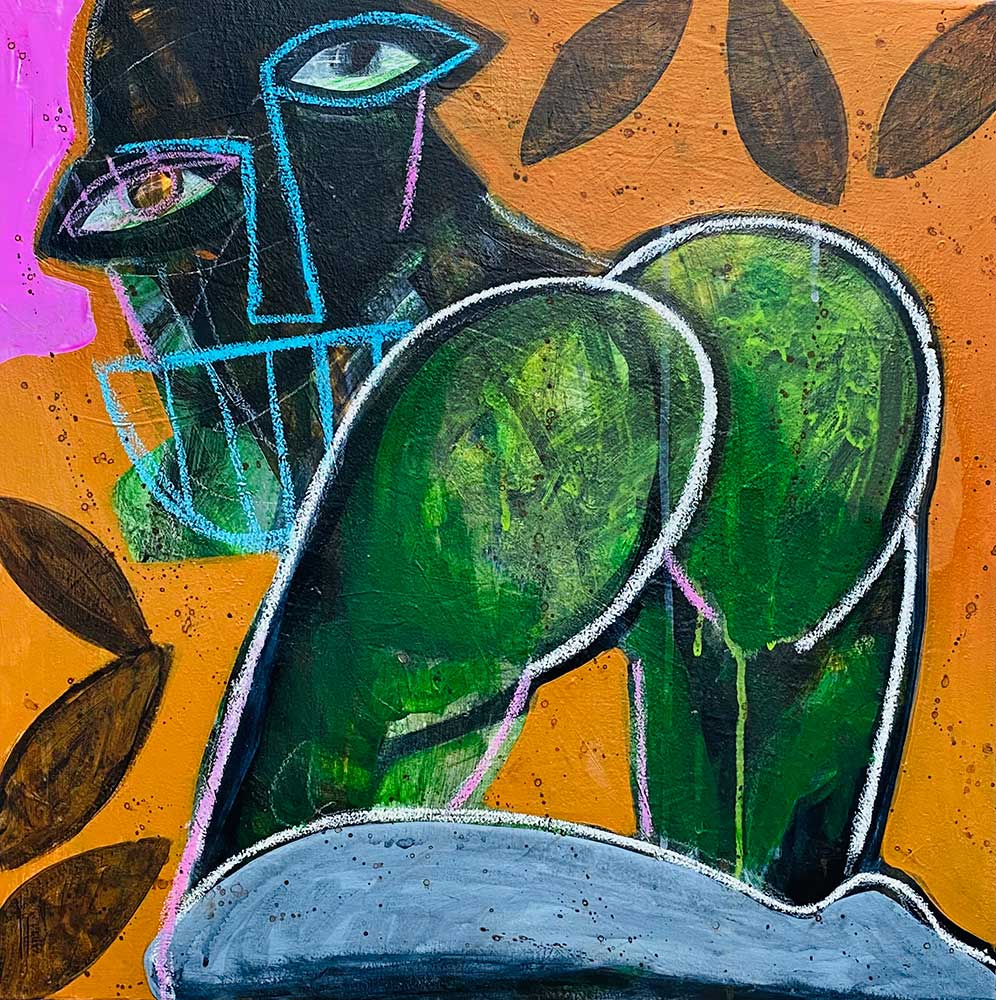 Enjoyment #1. 2021. Acrylic/Oil Stick on canvas. 50 x 50 cm
Evens Arcelin © All rights reserved.