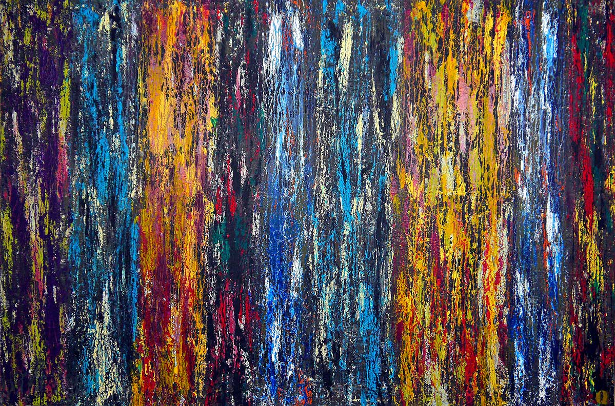 U. Mixed acrylic paint was put on the canvas then more acrylic paint was dripped and painted onto it.
160 x 160 cm. Freddie Quintana © All rights reserved.
