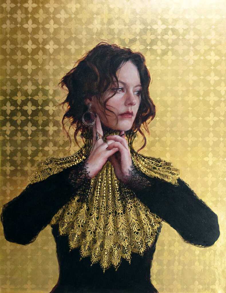 ‘A Heart Hesitates’
Oil and 24ct gold leaf on panel. 40 x 50 cm
Stephanie Rew © All rights reserved.                  