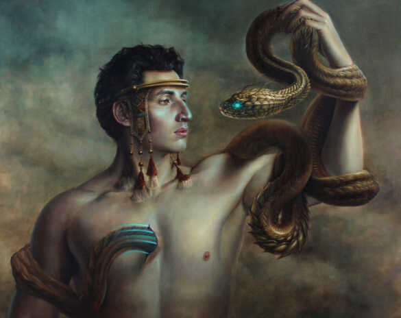 "LA DOMINACIÓN DEL EGO" (Detail) Oil on Canvas. 86 x 86 cm. 2023. Giovanni Gellona © All rights reserved.