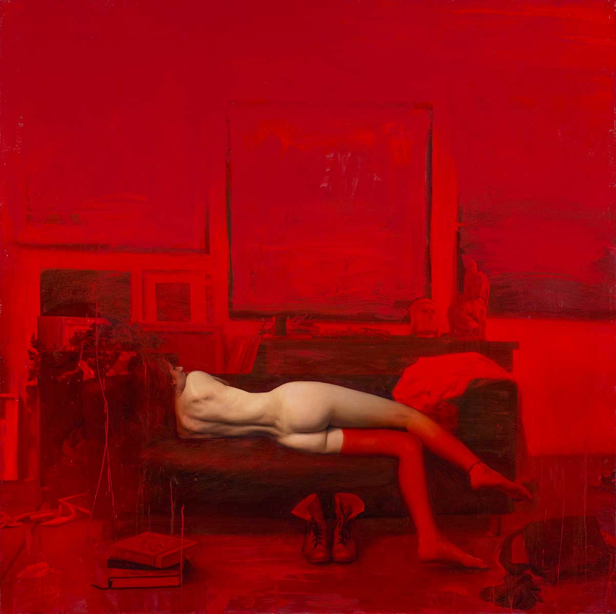 Violeta. 2019
Red Studio Series. 150 x 150 cm
Oil, enamel, and resin on canvas
Jordi Diaz Alamà © All rights reserved.