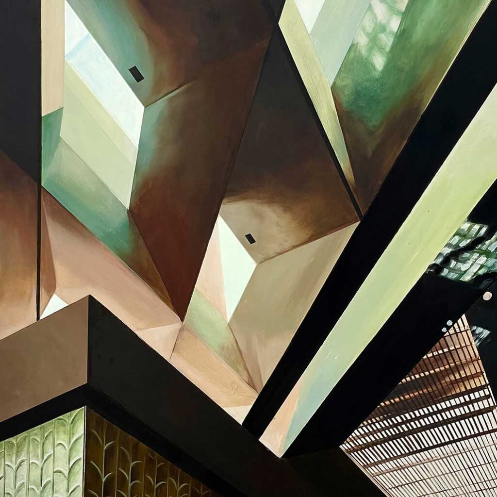 Ceilings at Riverside. 2022
Oil on Panel
40.64 x 40.64 cm
Allan Gorman © All rights reserved.