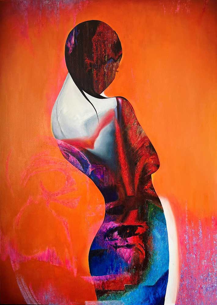 'Inner fire',
140x100 cm, AAcrylic and oil on canvas- 2023
Bianca Paraschiv © All rights reserved.