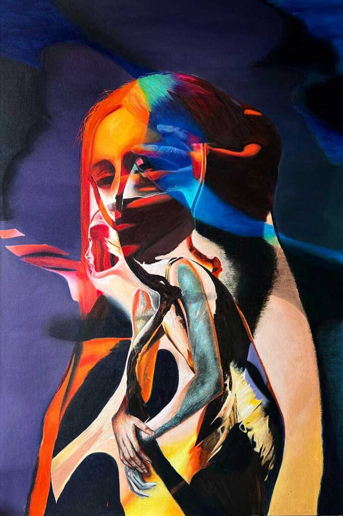 Suspicion
150x100 cm, Acrylic and oil on canvas, 2023
Bianca Paraschiv ©
All rights reserved.