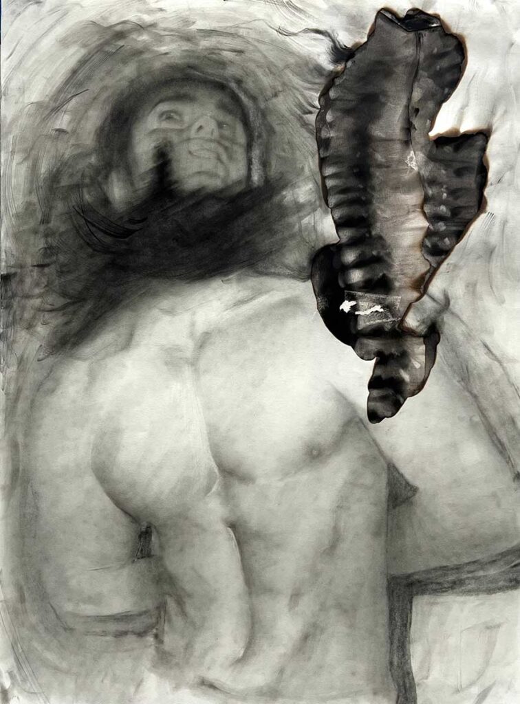 Oxytocin, 2024
Charcoal and pastel and fire on paper. 18x24 inch
Marcus Venegas © All rights reserved.