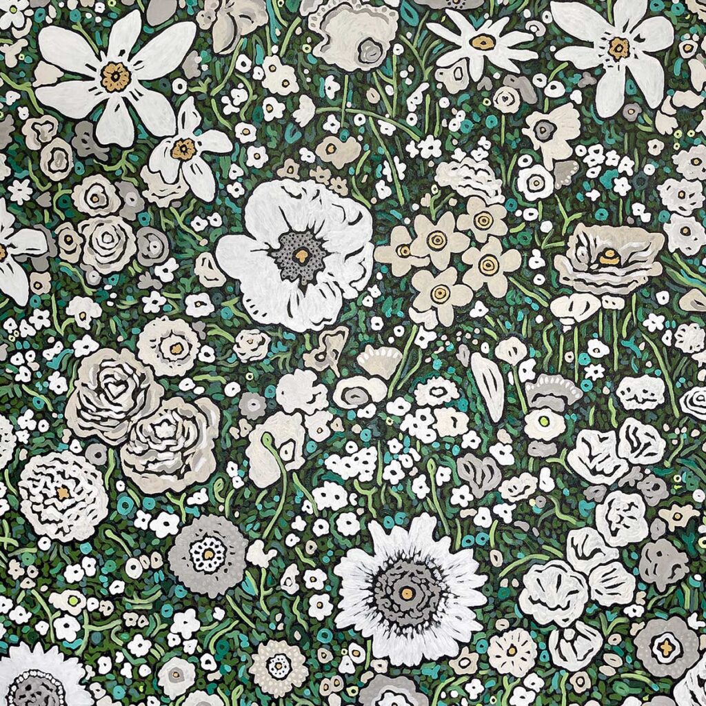 Flower Garden in White. 2023
Acrylic on canvas. 91x91 cm.
Chris Arnold © All rights reserved.