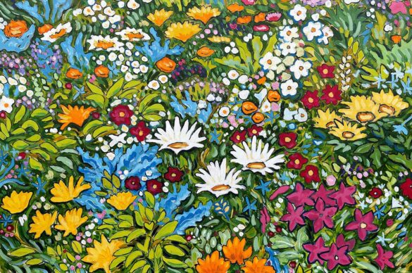 Joyful Flowers. 2021 Acrylic on canvas. 61x91 cm. Chris Arnold © All rights reserved.