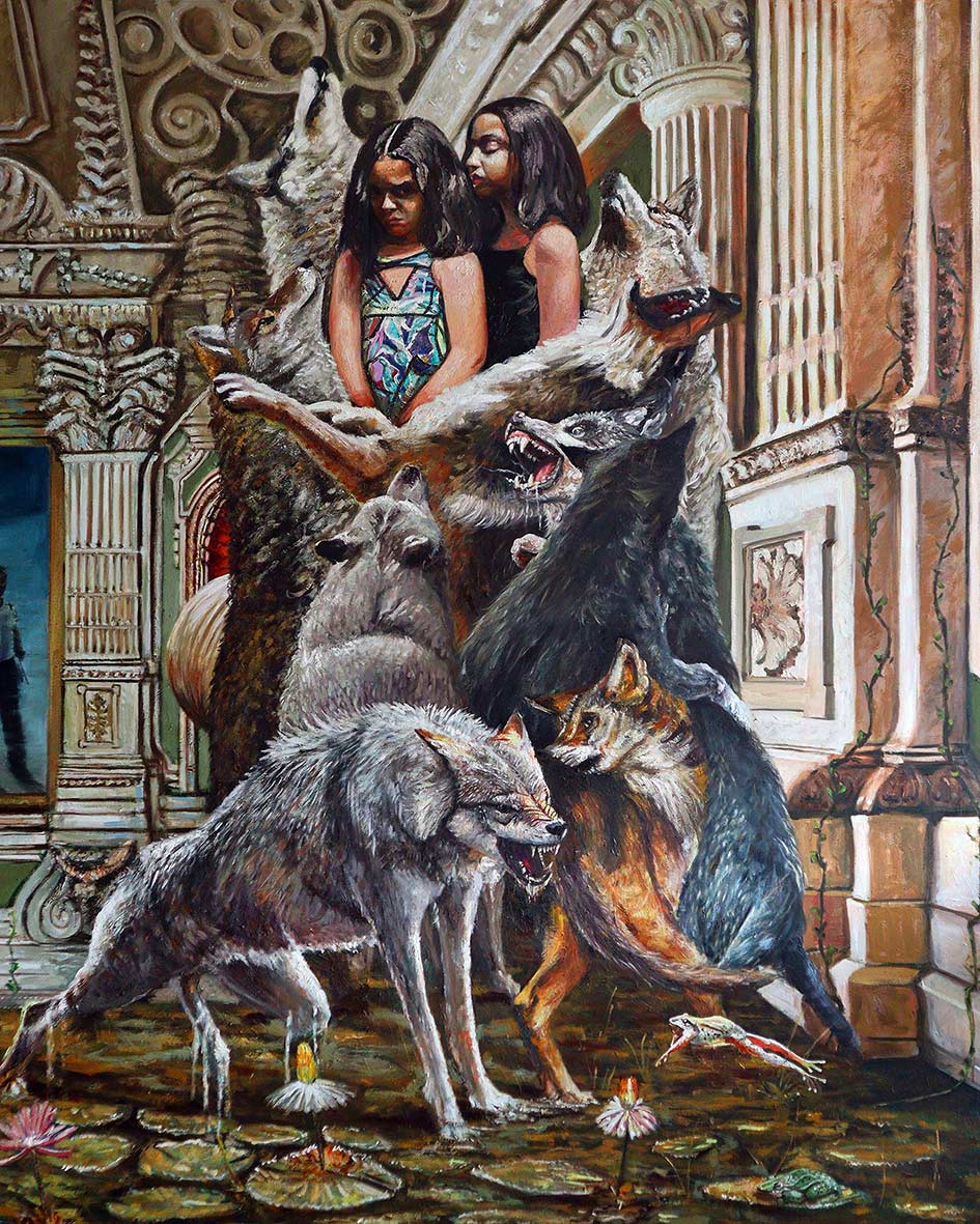 “Unfearing the Siege”
Oil on Linen, 206x243cm (2024)
Mario Balsamo © All rights reserved.