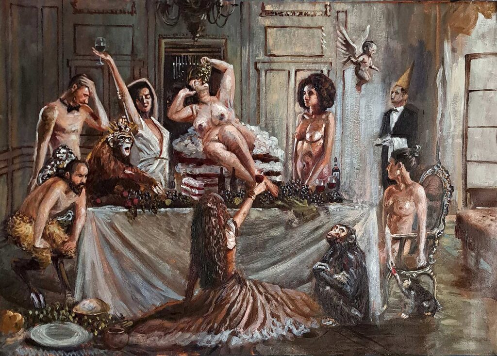 Study Oil on Linen for “The Fool’s Dinner”
60x80cm (2024)
Mario Balsamo © All rights reserved.