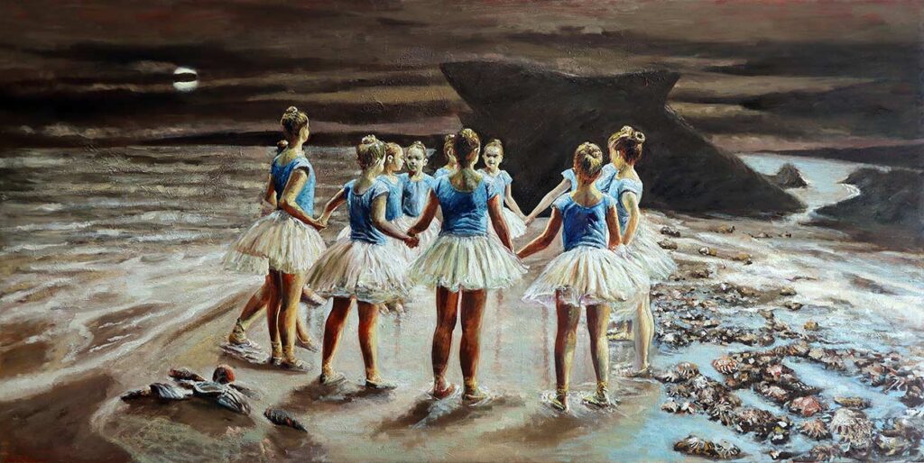 “The Circle of Innocence”
Oil on Linen, 200x100cm (2022-24)
Mario Balsamo © All rights reserved.