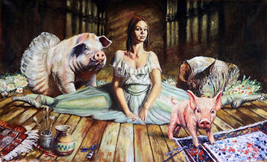 “Grand Ècart Class”
Oil on Linen, 170x100cm (2021-22)
Mario Balsamo © All rights reserved.