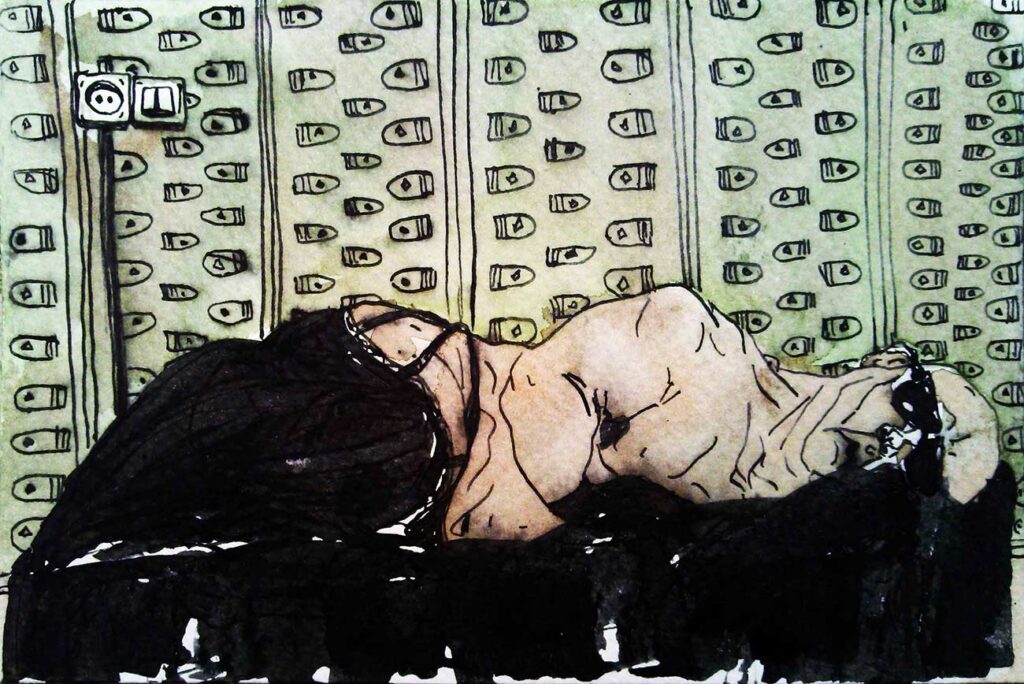 The 'swelling' collection
Drawing pen & Watercolor.
 10 x 20 cm. 2014
Athena Motamedi © 
All rights reserved.