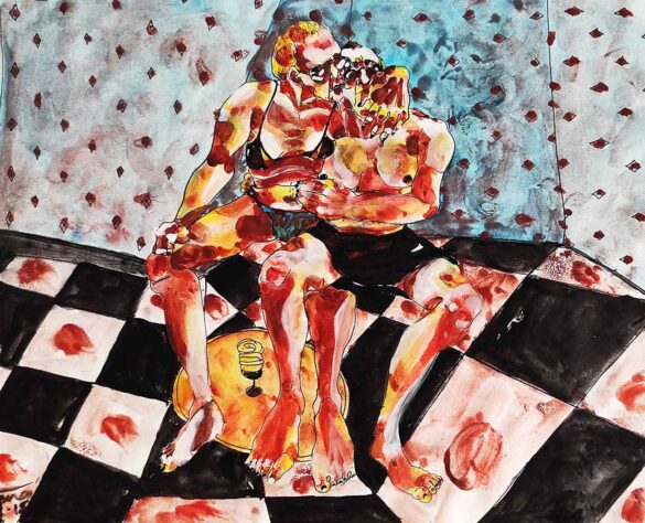 Of the 'swelling' collection Drawing pen & Watercolor. 37 x 30 cm. 2015 Athena Motamedi © All rights reserved.