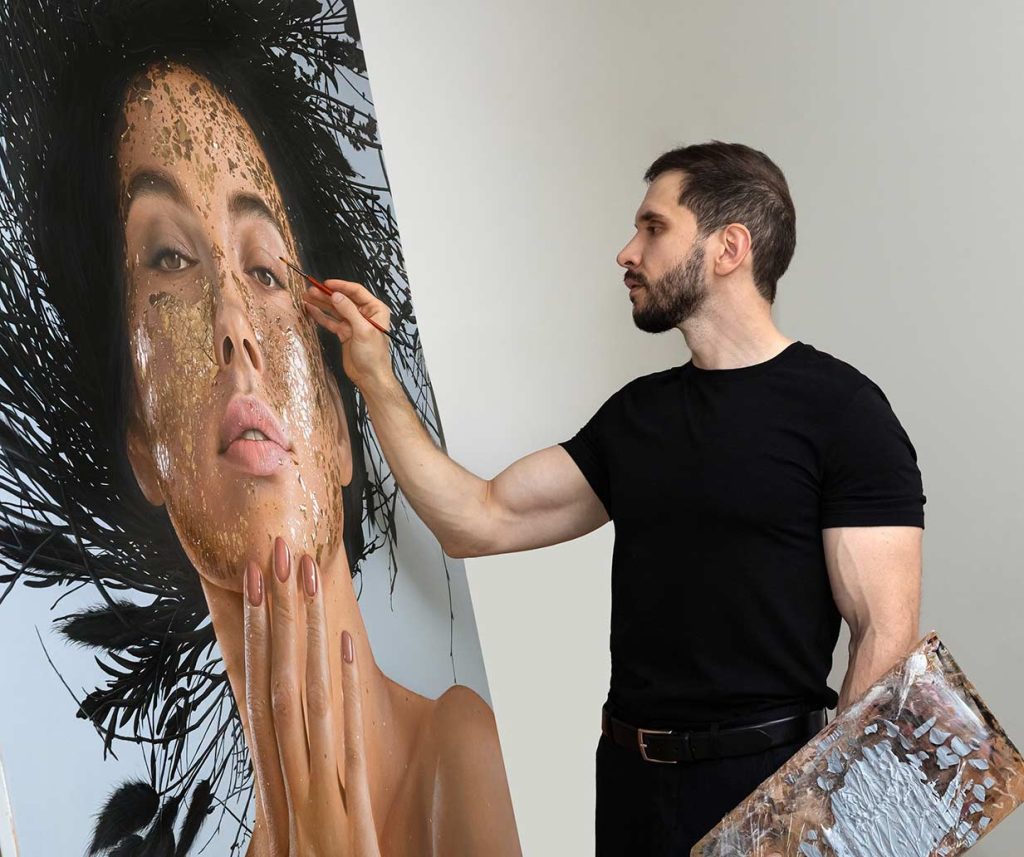 Golden mask XI, (Sergey Piskunov in the studio)
Oil on canvas. 170 x 130cm 
Sergey Piskunov © All rights reserved. 