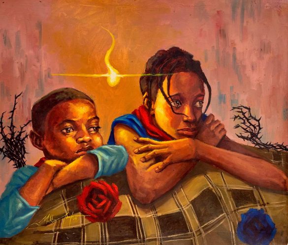 Creeping Melancholia, 2025 Oil on canvas. 68x77cm Muktar Yusuf © All rights reserved