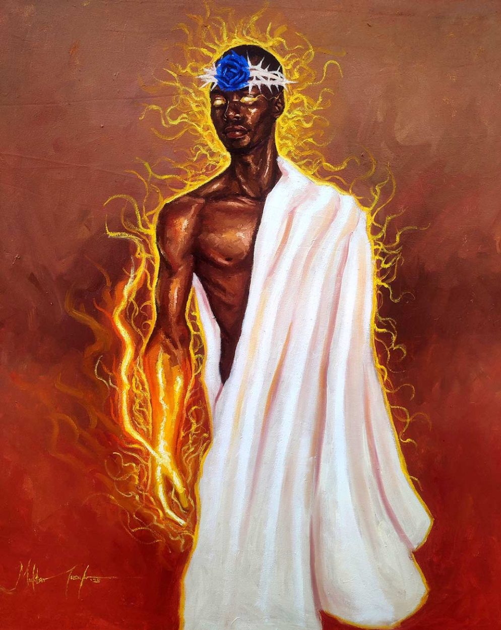 Becoming I, 2026
Oil on canvas
48 × 36 in | 121.9 × 91.4 cm
Muktar Yusuf © All rights reserved